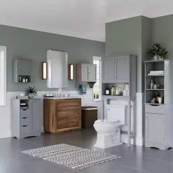 Kirklands Home Single Door 3-Drawer Cabinet Gray