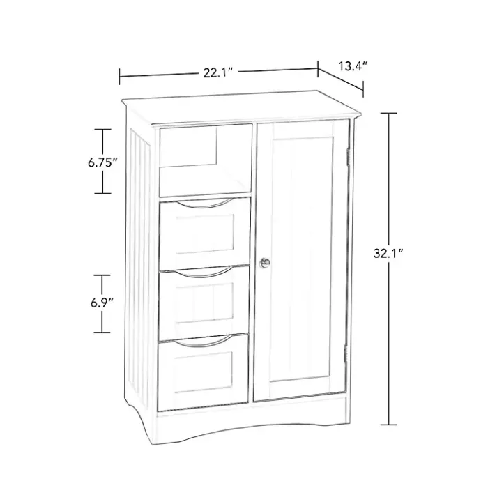 Kirklands Home Single Door 3-Drawer Cabinet Gray