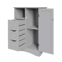 Kirklands Home Single Door 3-Drawer Cabinet Gray