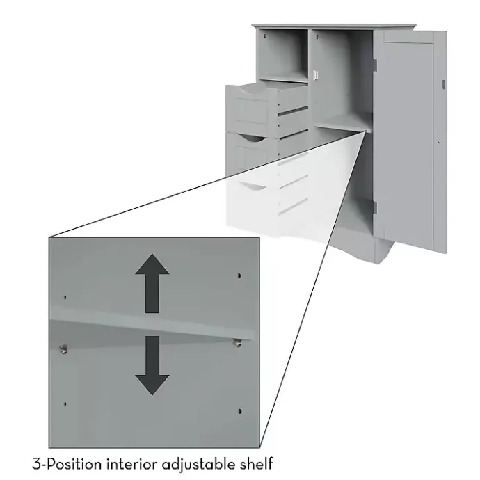 Kirklands Home Single Door 3-Drawer Cabinet Gray