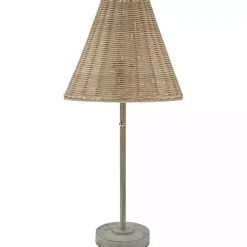 New Kirklands Home Sirocco Table Lamp with Rattan Shade Gray