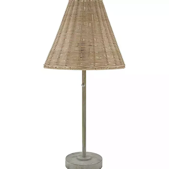 New Kirklands Home Sirocco Table Lamp with Rattan Shade Gray