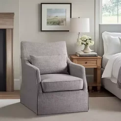 Discount Kirklands Home Skirted Swivel Martha Stewart Accent Chair Gray