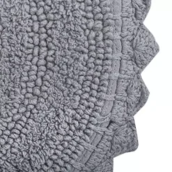 Kirklands Home Small Crochet Oval Bath Mat Gray