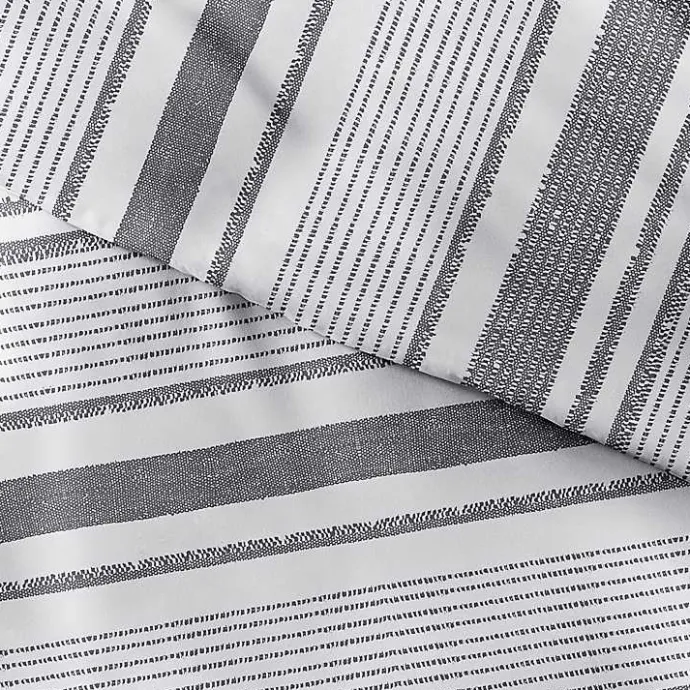 Outlet Kirklands Home Gray Soft Striped 3-pc. Queen Duvet Cover Set