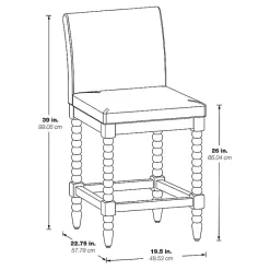 New Kirklands Home Spindle Legs Counter Stool Gray
