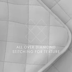New Kirklands Home Stitched Diamond 3-pc. Queen Quilt Set Gray