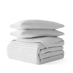 Hot Kirklands Home Stitched Stripes 2-pc. Twin Quilt Set Gray