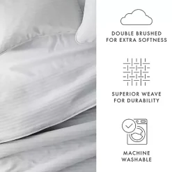 Online Kirklands Home Stitched Stripes 3-pc. Queen Quilt Set Gray