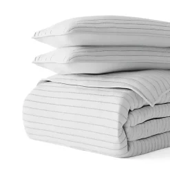 Kirklands Home Stitched Stripes 3-pc. King Quilt Set Gray