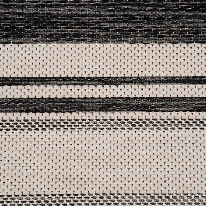 Clearance Kirklands Home Gray Striped Border Outdoor Area Rug, 7x9