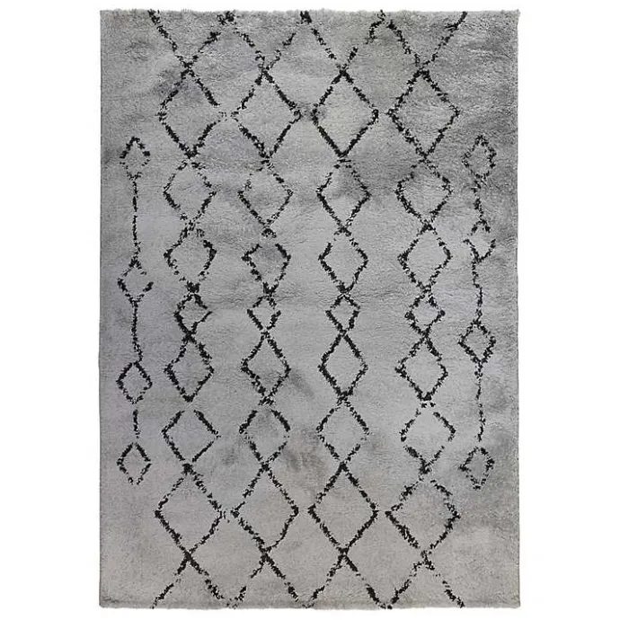 Hot Kirklands Home Striped Diamond Area Rug, 8x10 Gray