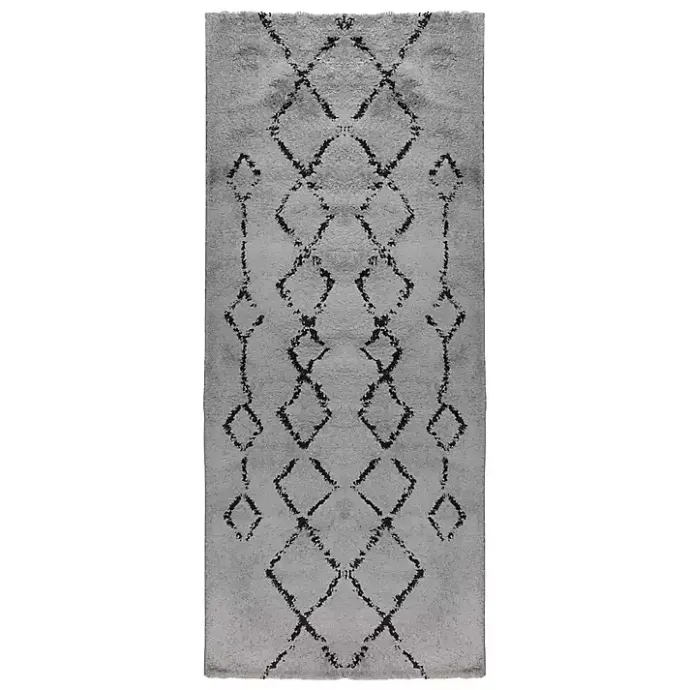 Online Kirklands Home Striped Diamond Runner Gray