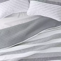 Outlet Kirklands Home Gray Striped Reversible 3-pc. King Quilt Set