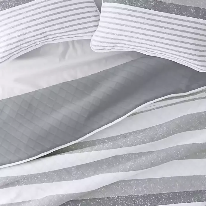 Outlet Kirklands Home Gray Striped Reversible 3-pc. King Quilt Set