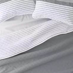 Outlet Kirklands Home Gray Striped Reversible 3-pc. King Quilt Set