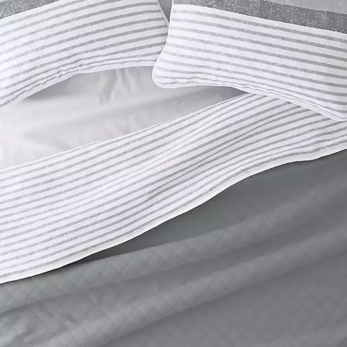 Outlet Kirklands Home Gray Striped Reversible 3-pc. King Quilt Set
