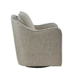 Best Kirklands Home Swivel Upholstered Wide Seat Accent Chair Gray