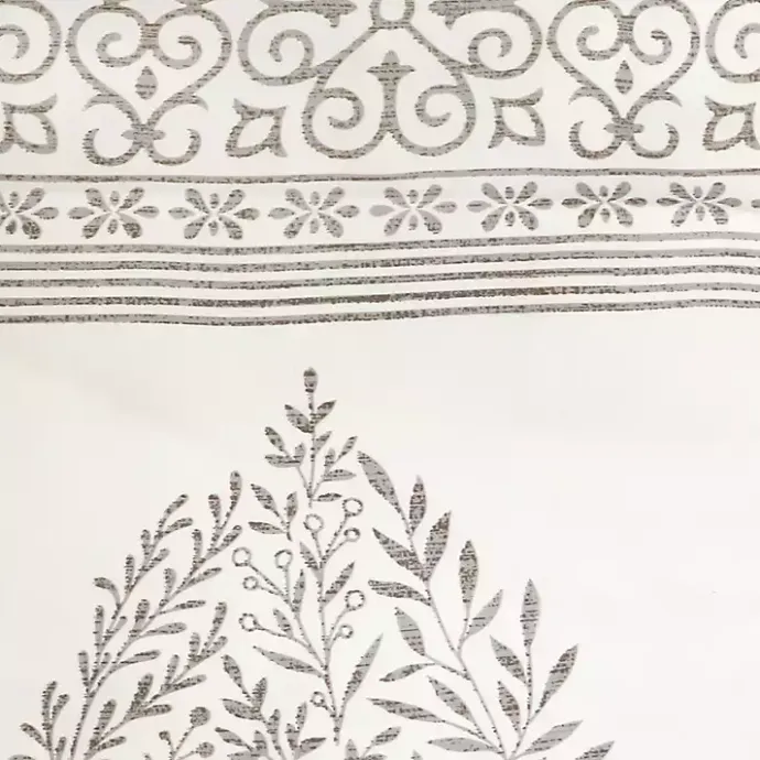 Kirklands Home Gray Teardrop Leaves Curtain Panel Set, 84 in.