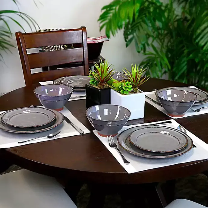 New Kirklands Home Terracotta 12-pc. Dinnerware Set Gray