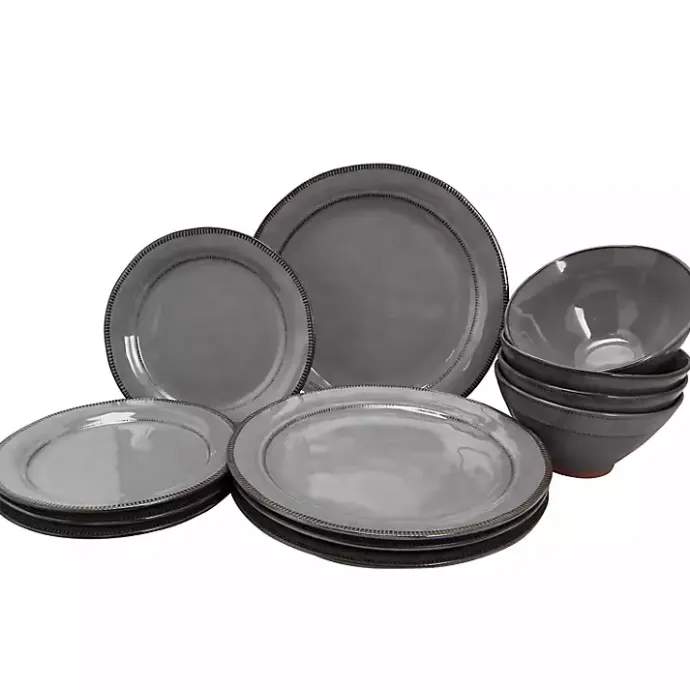 New Kirklands Home Terracotta 12-pc. Dinnerware Set Gray