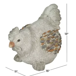 Kirklands Home Textured Chicken Statue Gray