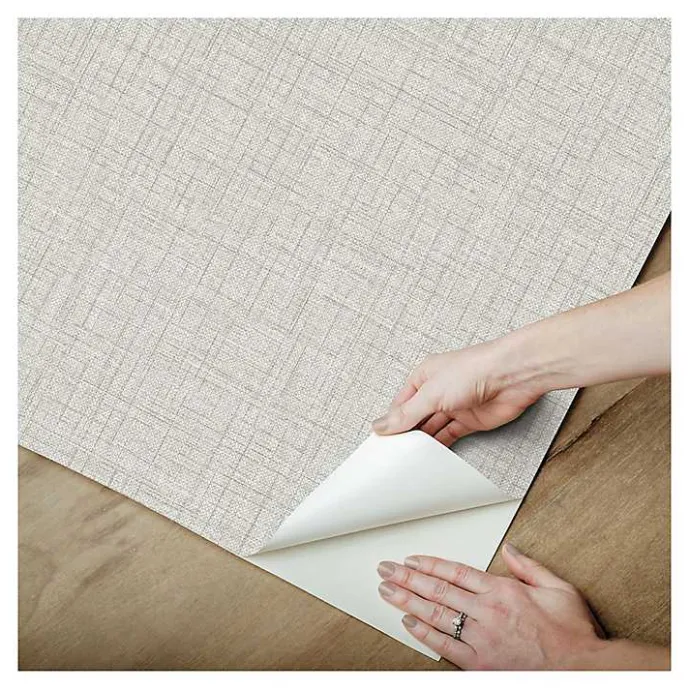 Kirklands Home Textured Faux Fabric Peel & Stick Wallpaper Gray