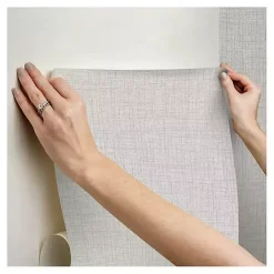 Kirklands Home Textured Faux Fabric Peel & Stick Wallpaper Gray