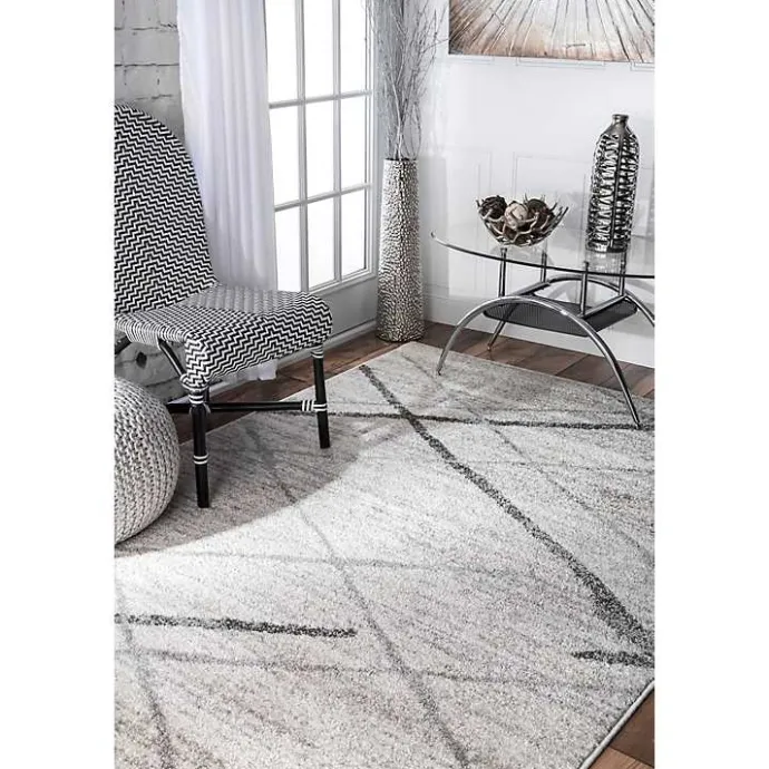 Discount Kirklands Home Gray Thigpen Diamond Area Rug, 5x8