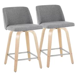 Online Kirklands Home Torino Upholstered Counter Stools, Set of 2 Gray