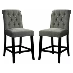 Clearance Kirklands Home Tufted Landon Counter Stools, Set of 2 Gray