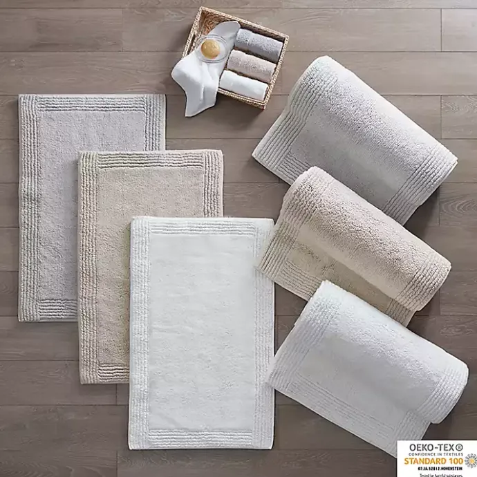 New Kirklands Home Tufted Reversible Bath Runner Gray