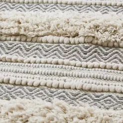 New Kirklands Home Tufted Stripes Woven Bath Mat Gray