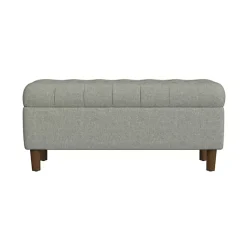 Clearance Kirklands Home Tufted Upholstered Storage Bench Gray