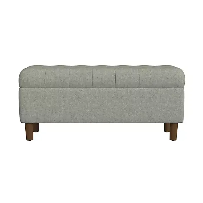 Clearance Kirklands Home Tufted Upholstered Storage Bench Gray