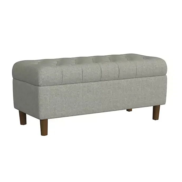 Clearance Kirklands Home Tufted Upholstered Storage Bench Gray