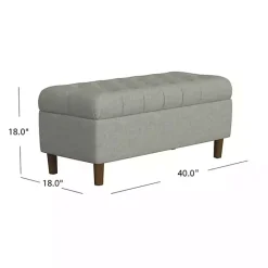 Clearance Kirklands Home Tufted Upholstered Storage Bench Gray