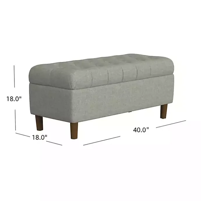 Clearance Kirklands Home Tufted Upholstered Storage Bench Gray