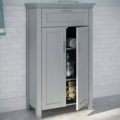 Discount Kirklands Home Two-Door Top Shelf Cabinet Gray