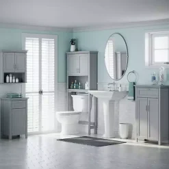 Discount Kirklands Home Two-Door Top Shelf Cabinet Gray