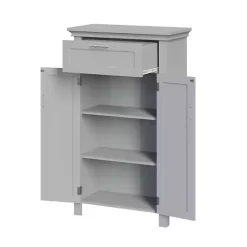 Discount Kirklands Home Two-Door Top Shelf Cabinet Gray