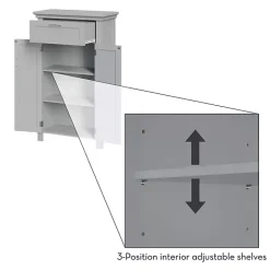 Discount Kirklands Home Two-Door Top Shelf Cabinet Gray