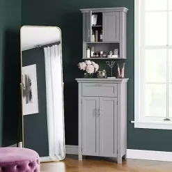 Discount Kirklands Home Two-Door Top Shelf Cabinet Gray