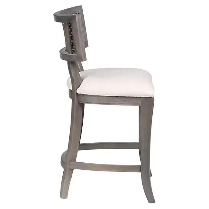 Kirklands Home Gray Upholstered Farmhouse Counter Stool