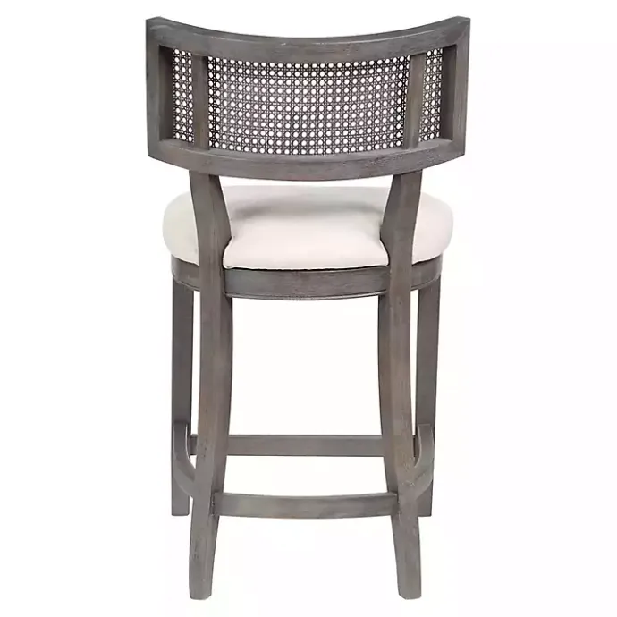 Kirklands Home Gray Upholstered Farmhouse Counter Stool