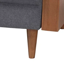 Best Kirklands Home Upholstered Harley Walnut Sofa Gray