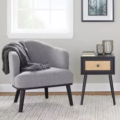 Kirklands Home Upholstered Midcentury Modern Accent Chair Gray