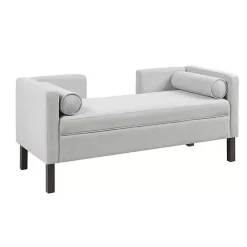 Clearance Kirklands Home Upholstered Modern Split Back Bench Gray