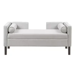 Clearance Kirklands Home Upholstered Modern Split Back Bench Gray