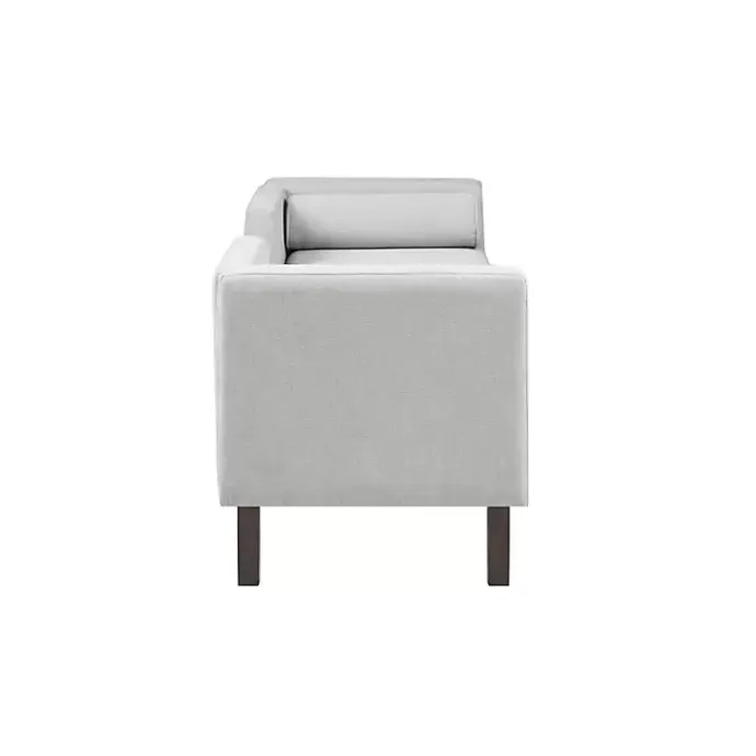 Clearance Kirklands Home Upholstered Modern Split Back Bench Gray